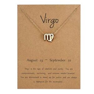 VIRGO Zodiac Symbol Gold Necklace